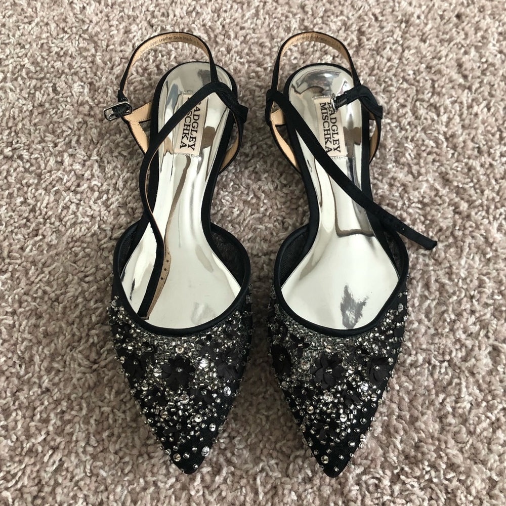 Badgley Mischka Embellished Flats